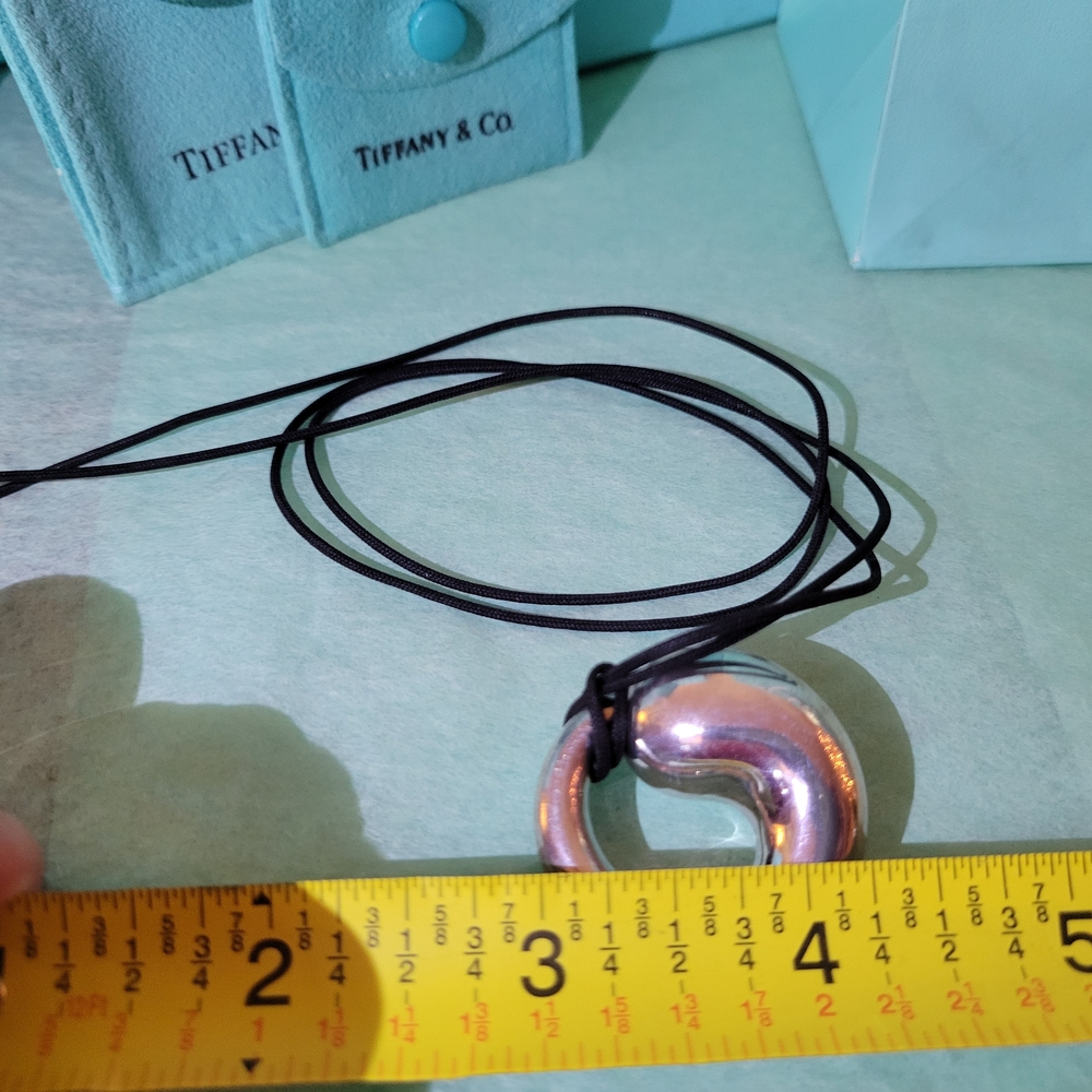 Tiffany & Co. RARE 33mm XL Eternal Circle Silver Pendant with 32" Tiffany Cord - Picture 9 of 11